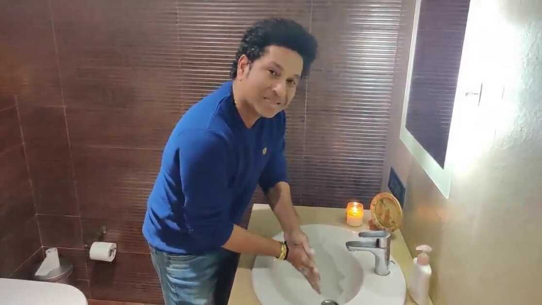 Washing hands challenge with Sachin Tendulkar